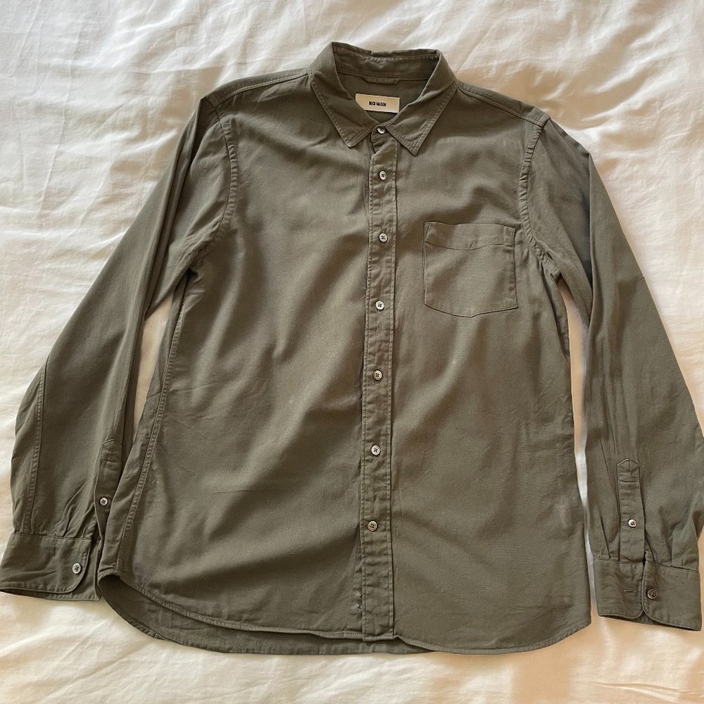 Buck Mason Men's Khaki Shirt in Size Large